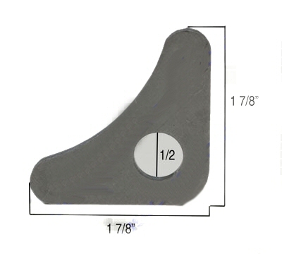 Weld On Flat 90 Degree Gusset With One 1/2 Hole And Curved Edge - Bag Of 50 Guss