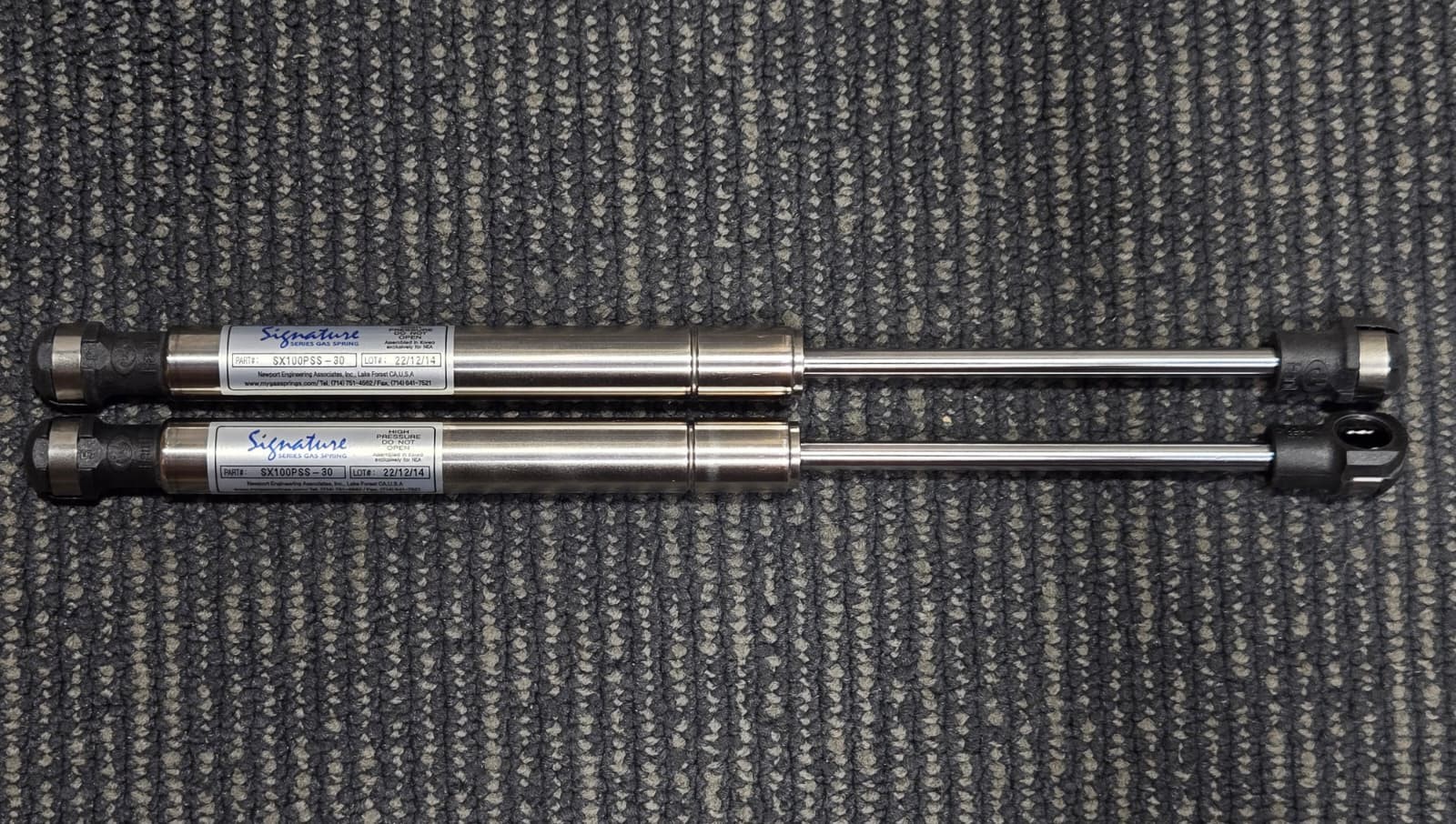 Lot Of 2 Newport Signature Series Gas Spring SX100PSS-30 10" Gas Strut