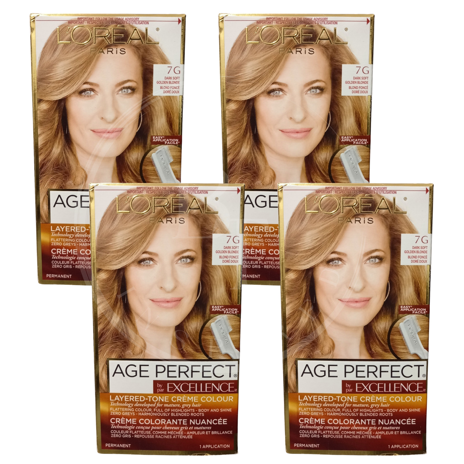 4x Loreal Paris Age Perfect Hair Color 7G DARK SOFT GOLDEN BLONDE NO TARIFF