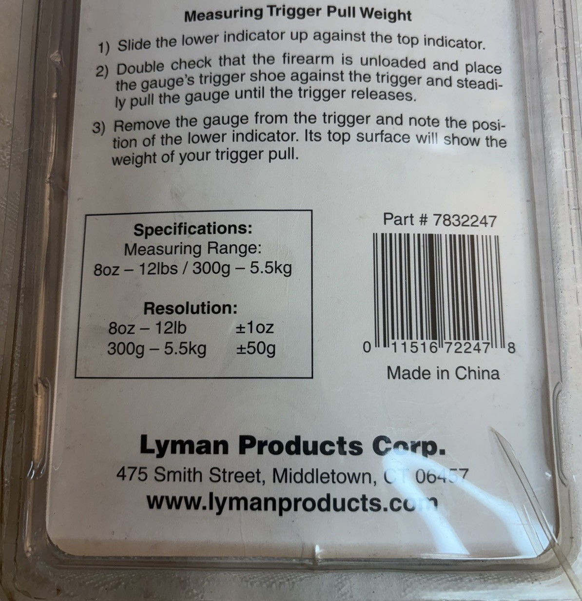 Lyman Mechanical Trigger Pull Gauge 7832247 NEW IN BOX