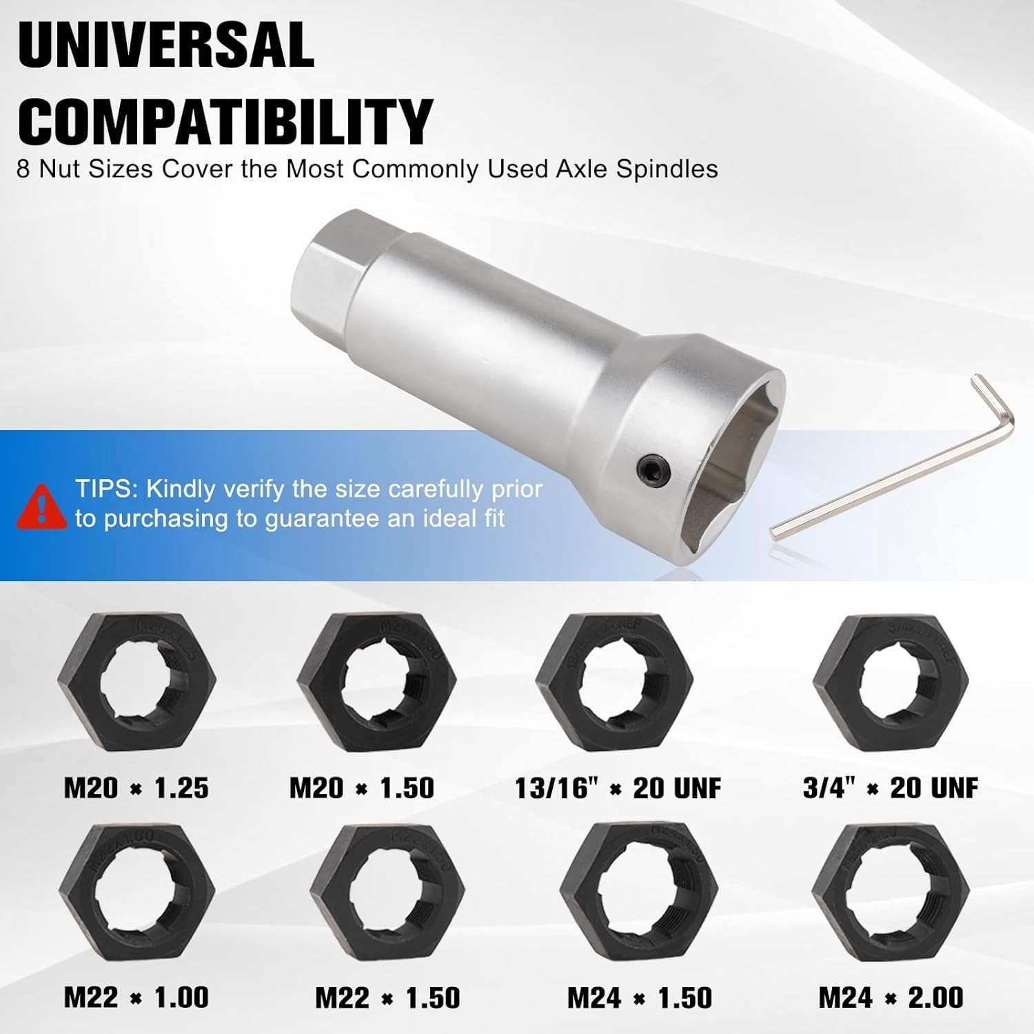 10-Piece Axle Spindle Thread Chaser Set - Includes 8 Dies & 1-1/16"Extension ...