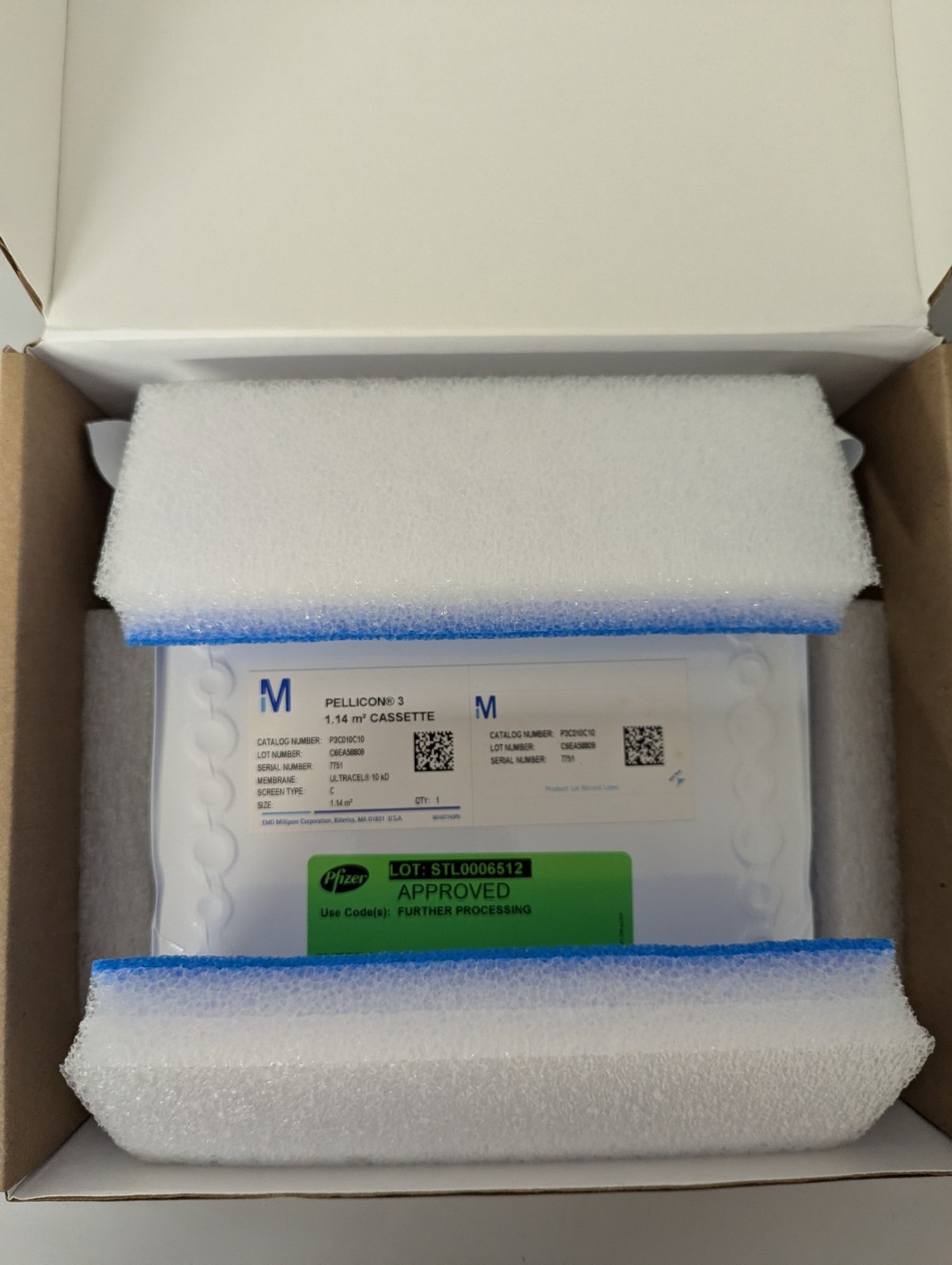 Pellicon UF Membrane Cartridge 10kDA 1.14m2 Cellulose Millipore screen P3C010C10