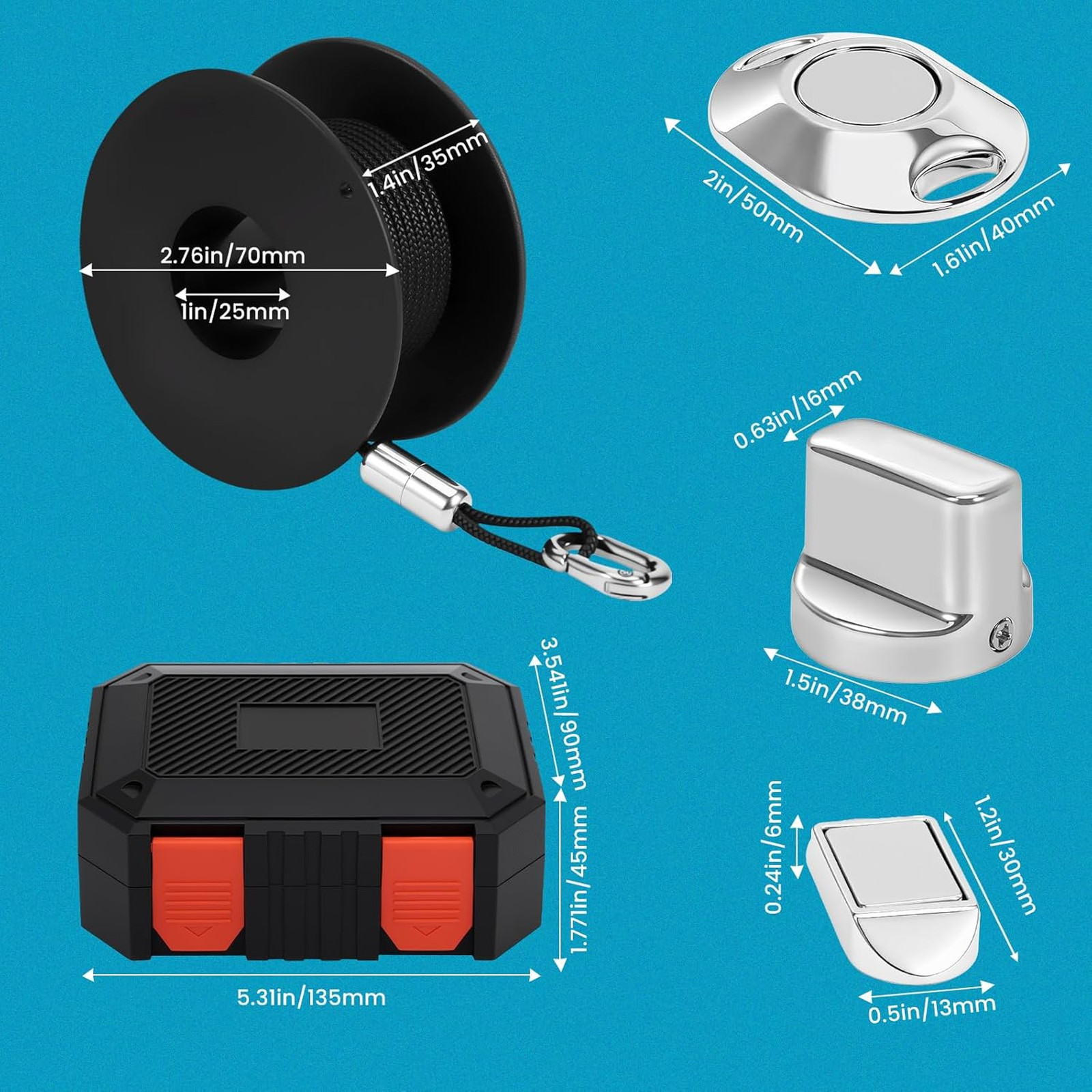 Magnet Wire Pulling System Kit, Rare Earth Magnets, 6M Nylon Rope, 50kg Pull
