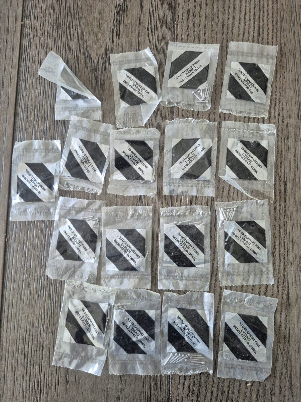 LYMAN DECAPPING PINS , 17 TEN PACKS , 170 PINS