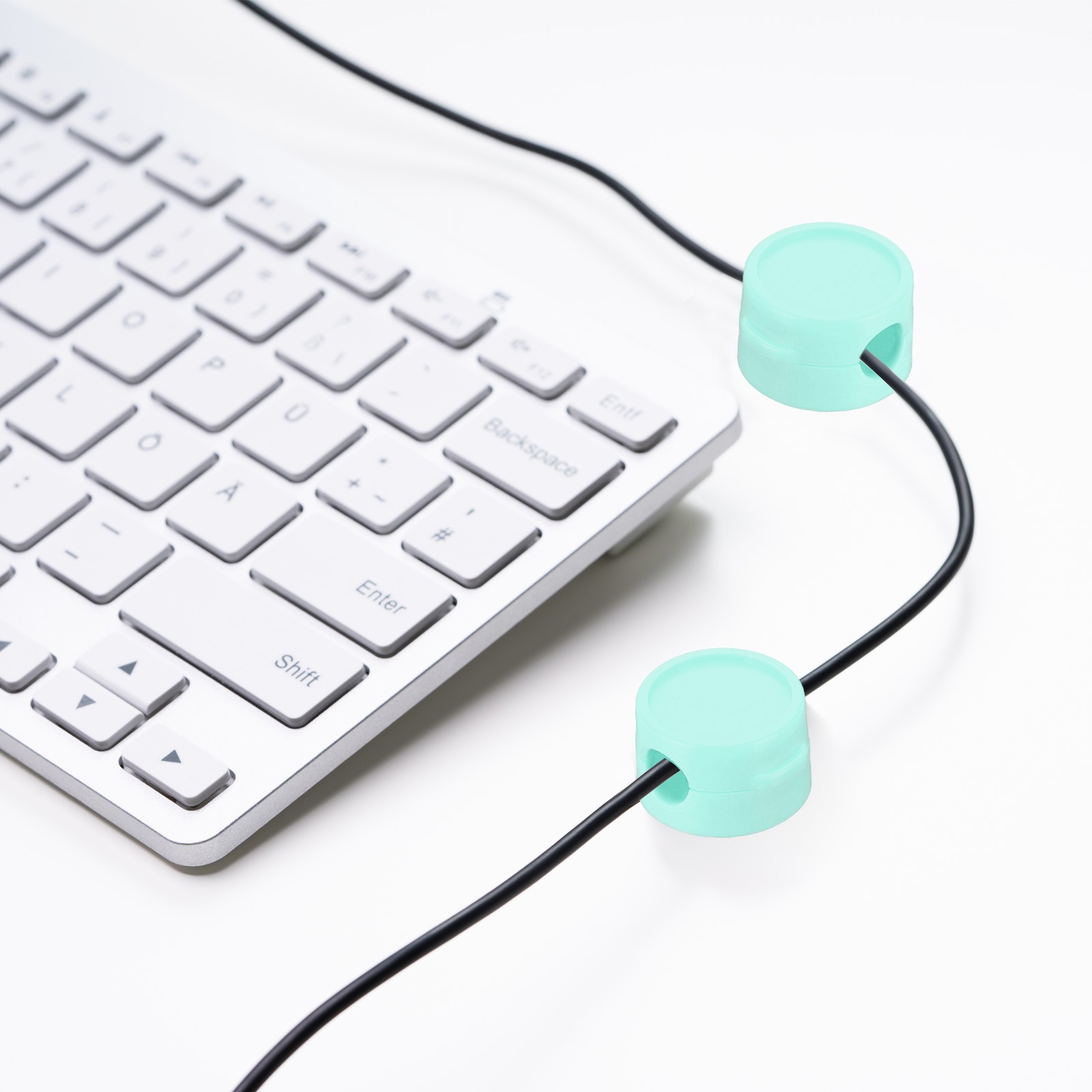 Cable Organizer Holder, 3 Pcs Magnetic Spring Desk Cable Management, Blue