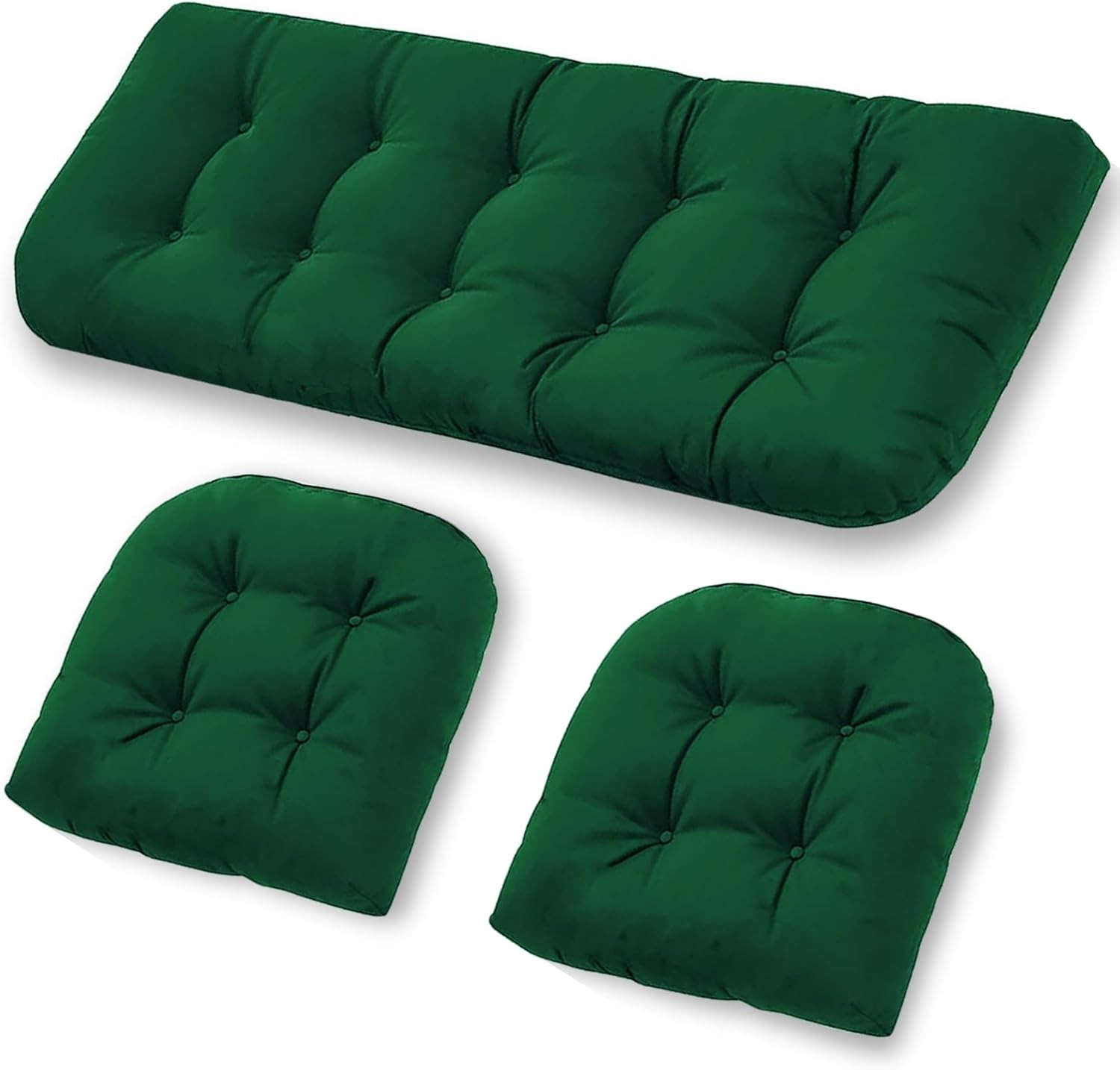 Wicker Chair Cushions Set of 3, Waterproof Outdoor Cushions Set for Patio Furnit