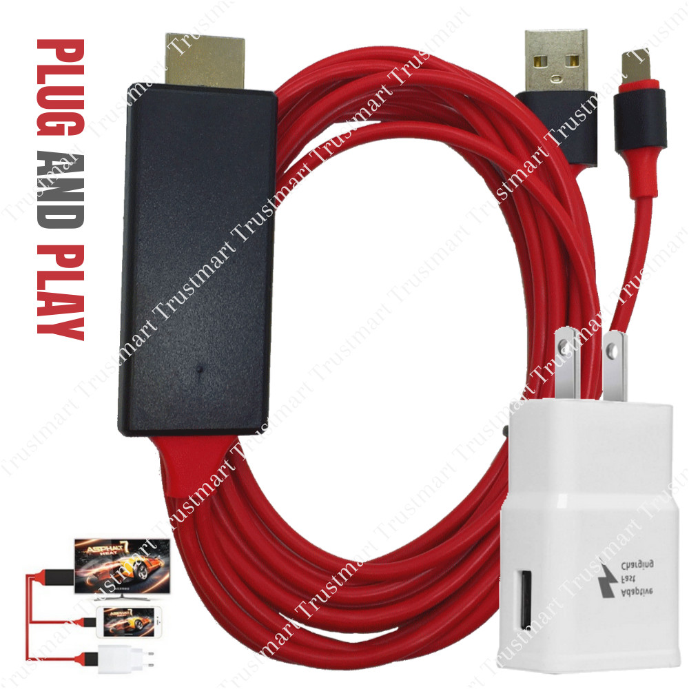 1080P HDMI Mirroring AV Cable for iPhone X iPad Android Phone to TV HDTV Adapter