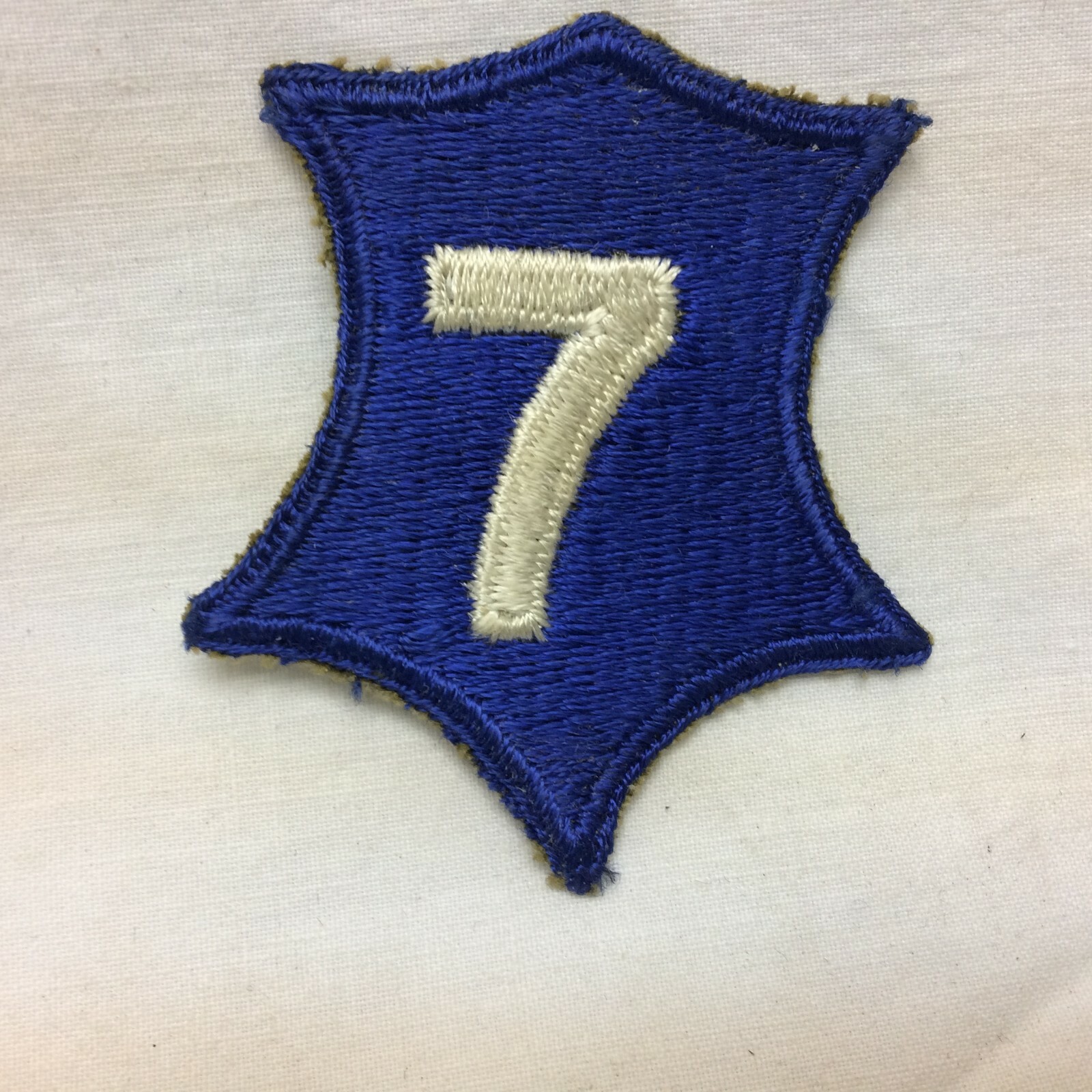 Vintage Military Patch 7th Army Corps White Back 7 Border Variant
