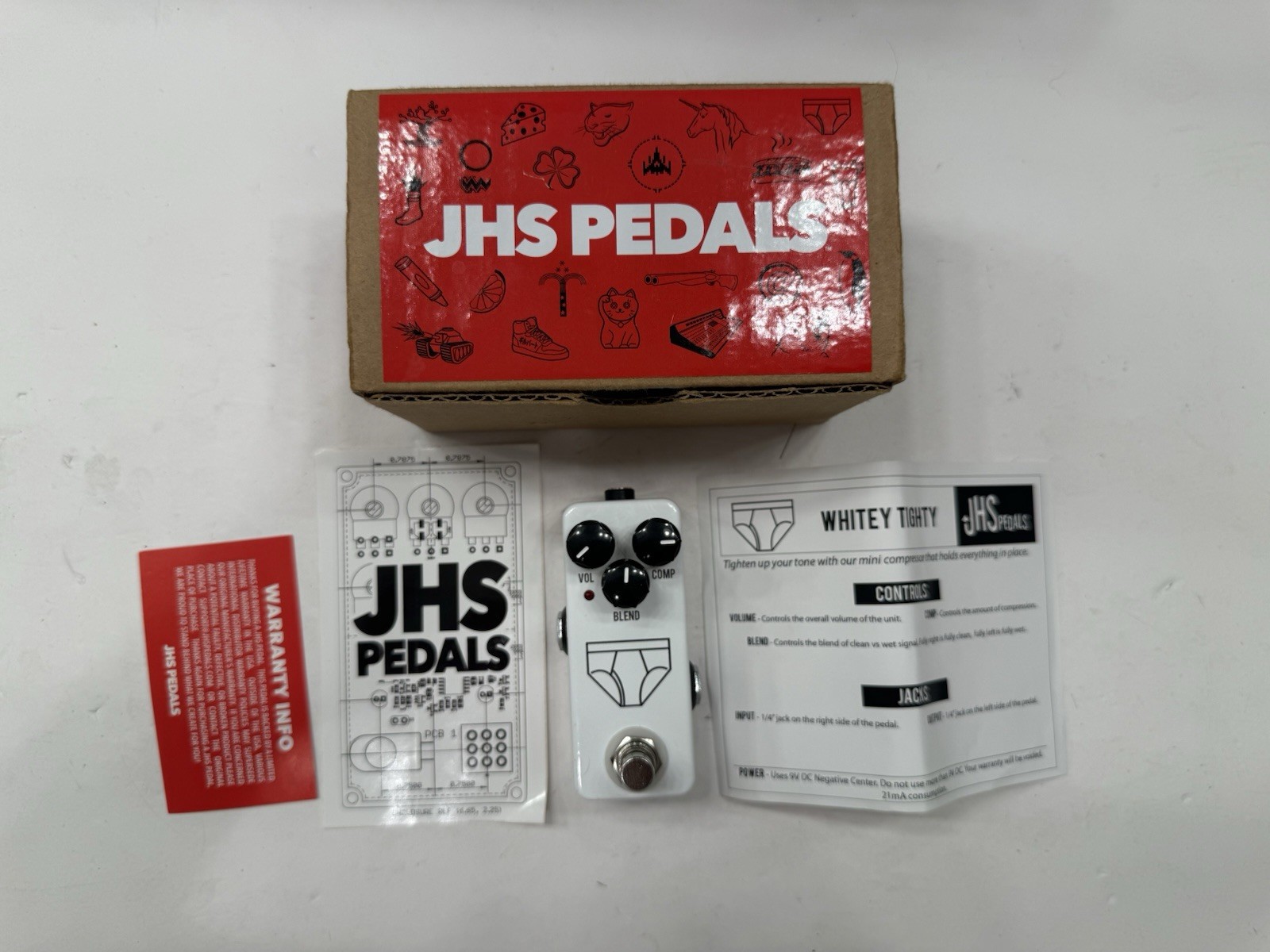 JHS Pedals Whitey Tighty Compressor Guitar Effect Pedal + Original Box