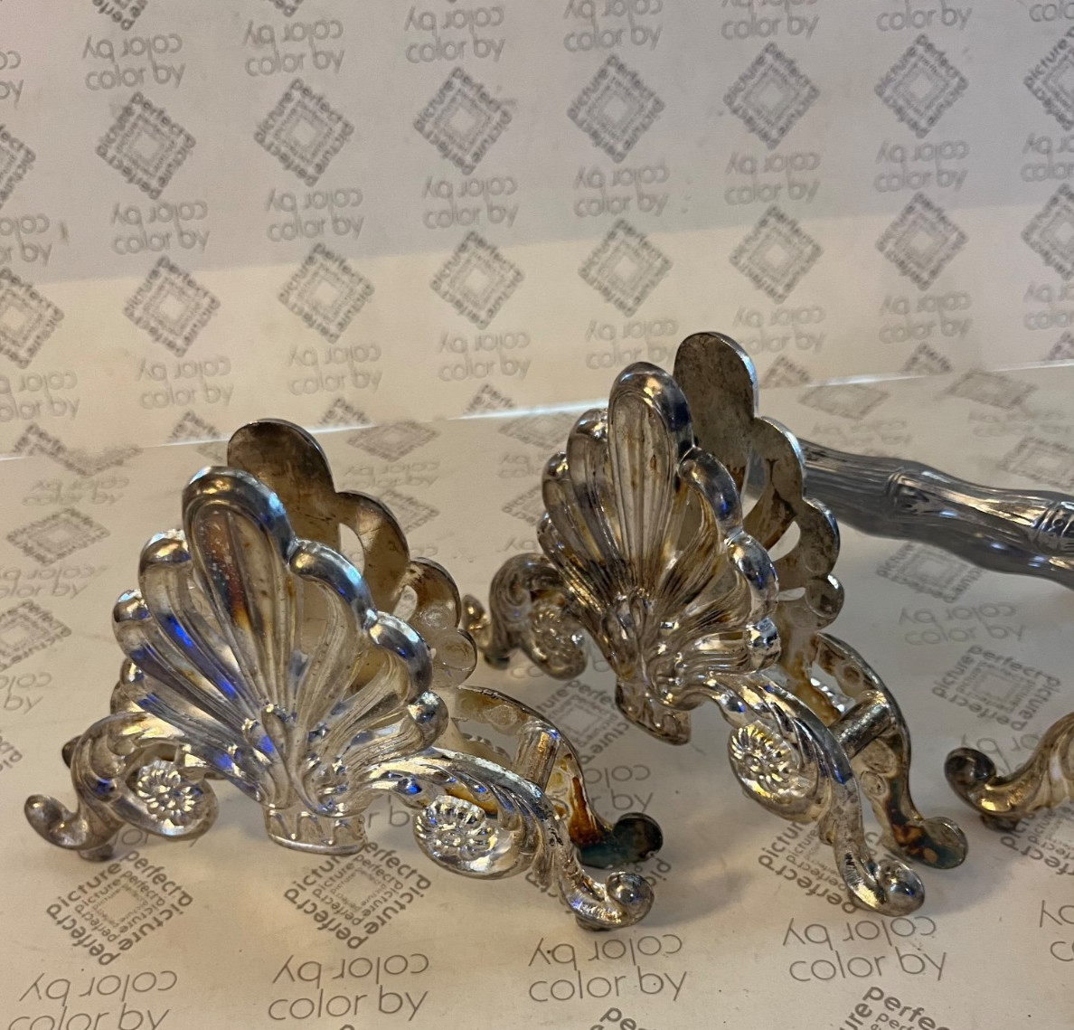 Vintage 3 Piece Silver Plated Buffet Caddies Flatware Holders