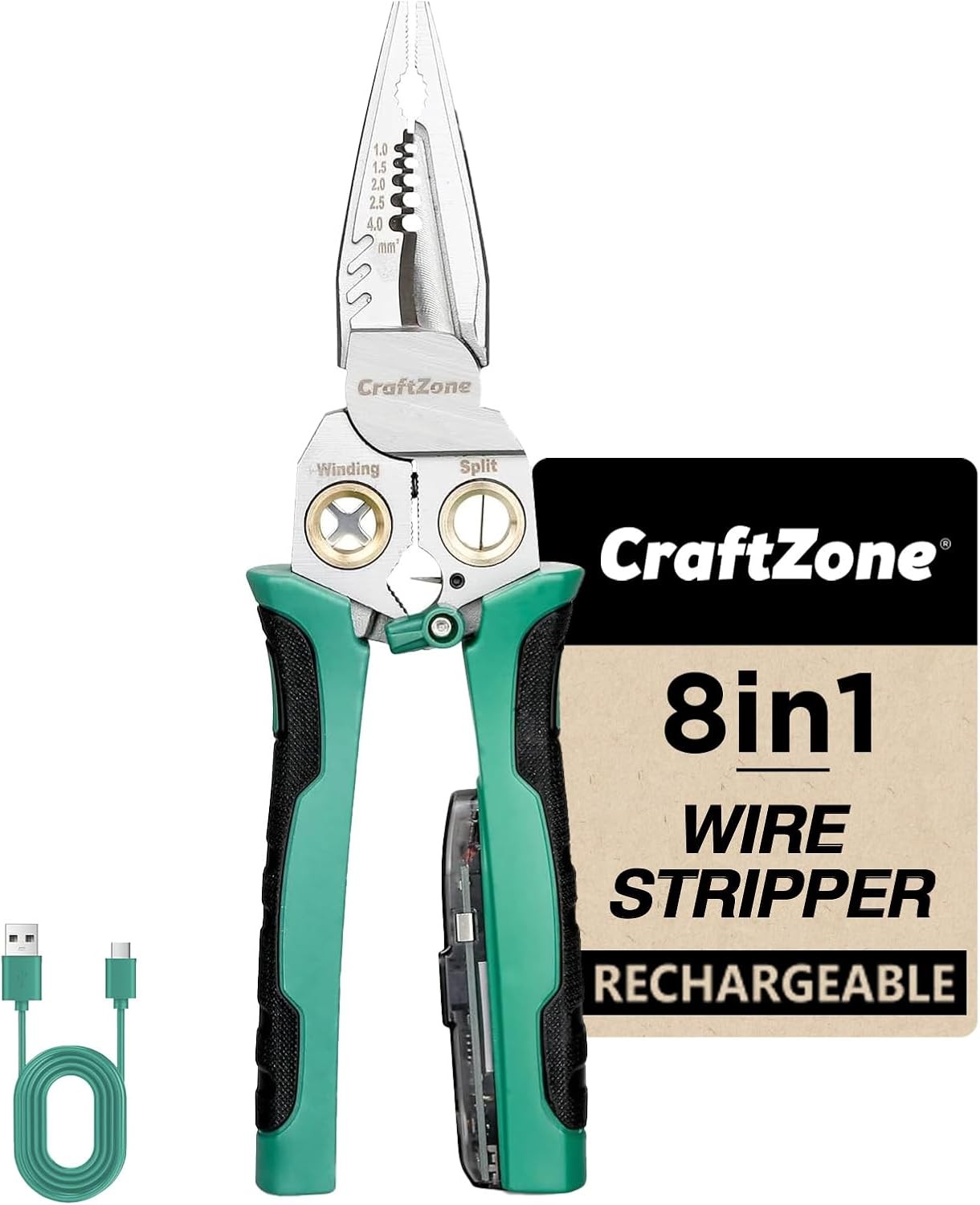 8 in 1 Wire Stripper with Voltage Tester, Multi-function Electric Wire Stripping