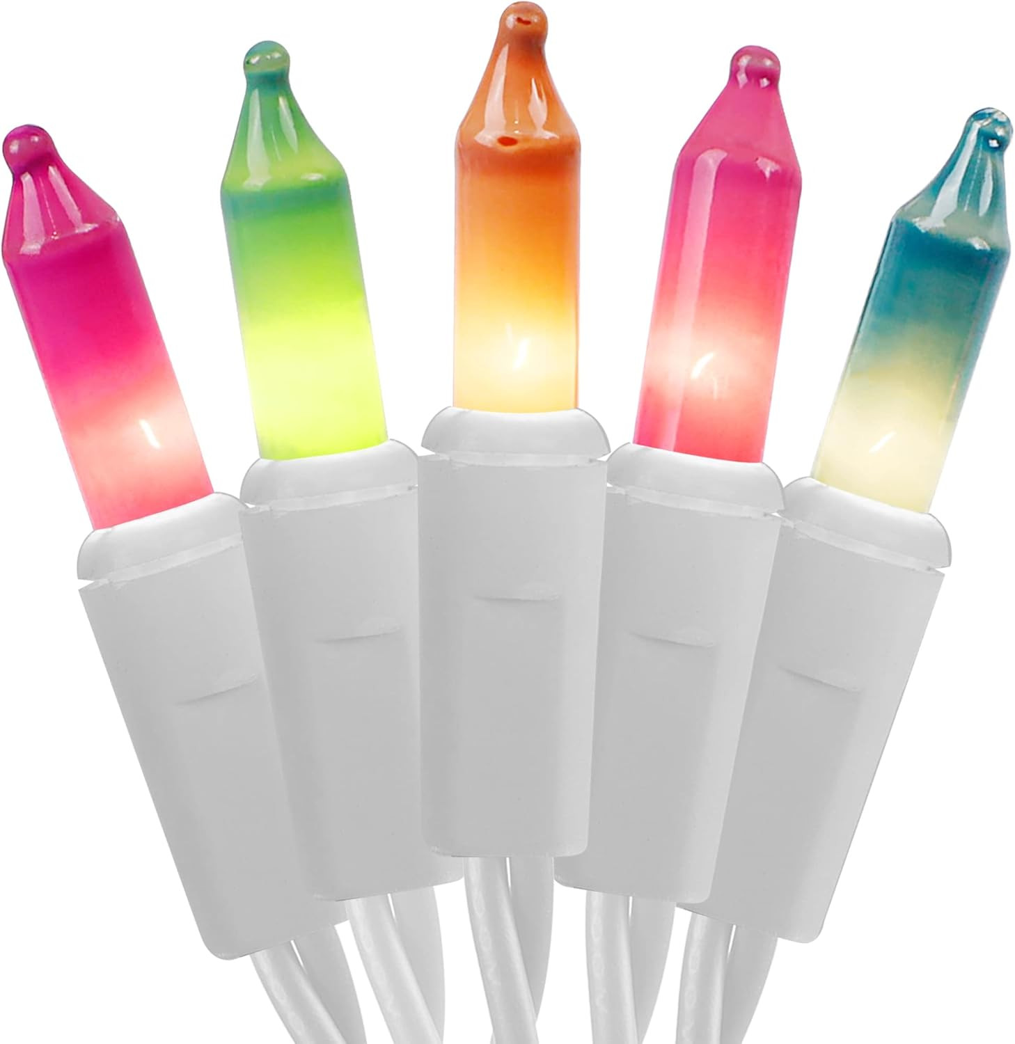 Easter String Lights, Christmas Lights, 50 Count White Wire Mini Pastel Fairy Li