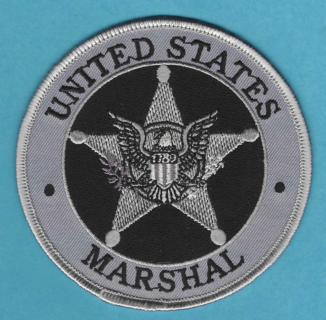 UNITED STATES MARSHAL SERVICE SHOULDER PATCH 4" GRAY