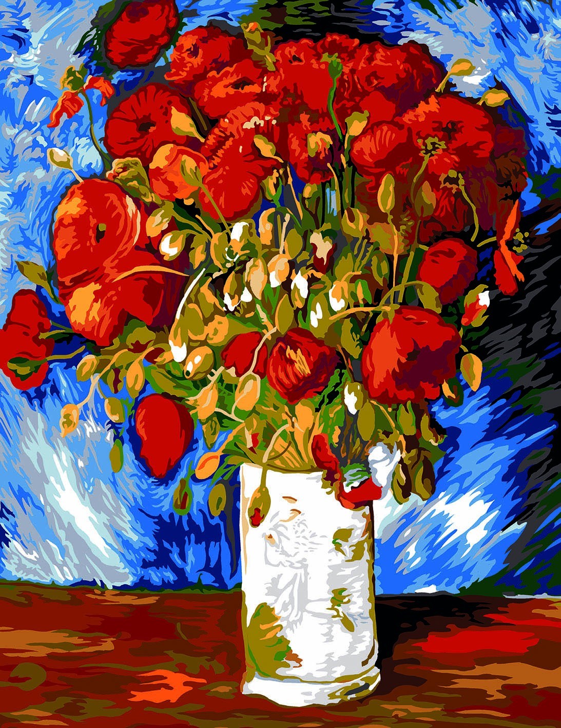 Seg De Paris Needlepoint canvas for halfstitch without yarn Poppies By Vicent...