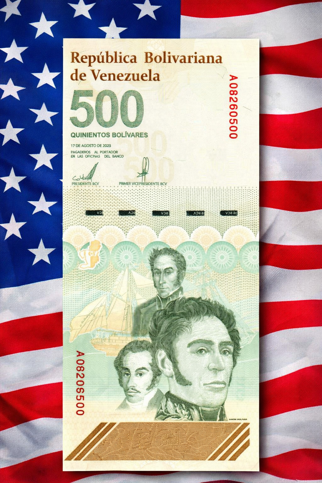 1 X VENEZUELA 500 DIGITALES 1 2023 UNC 500 Million Bolivar  + 10 Bill Zim FREE !
