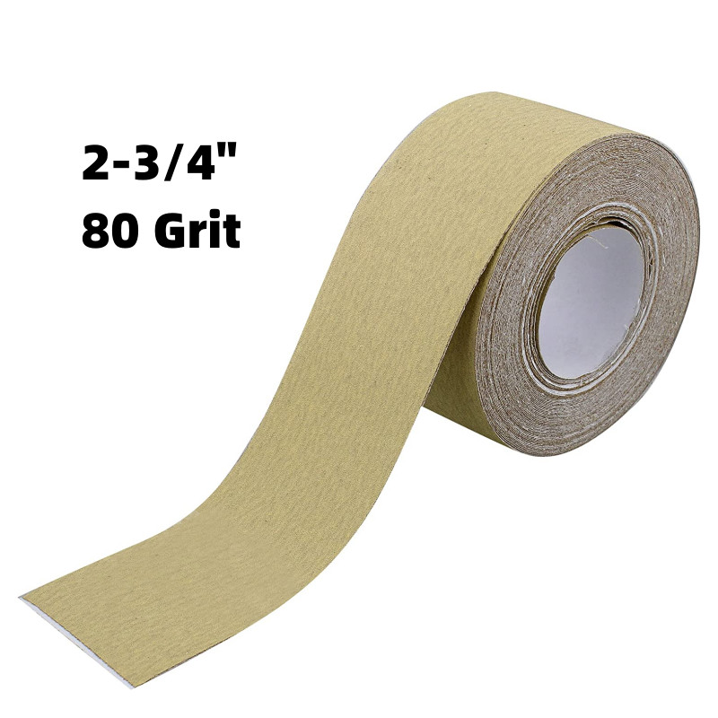 2 Pack 2-3/4" x 20yd Sticky Back Sandpaper Roll 80 Grit Continuous Sanding Sheet