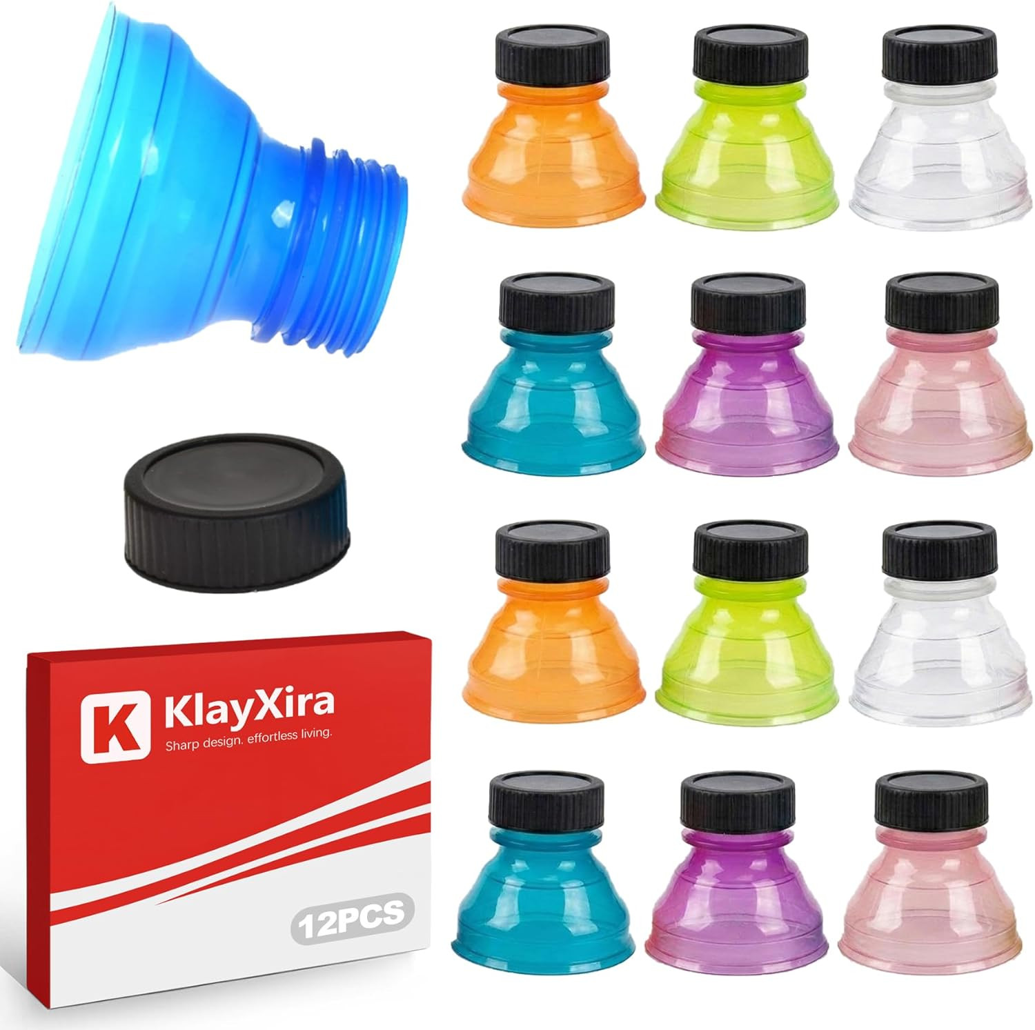 12 Pack Soda Can Lids, Reusable Soda Savers and Spill-Proof Pop Can Covers th...
