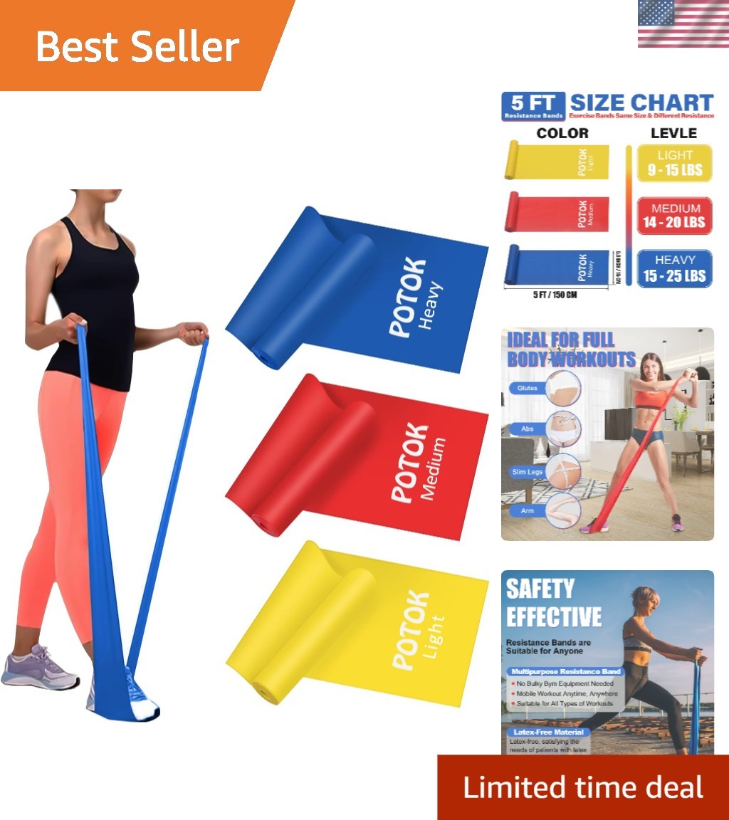 Mobility & Strength Training Resistance Bands - 3 Levels, Ideal for Home Use