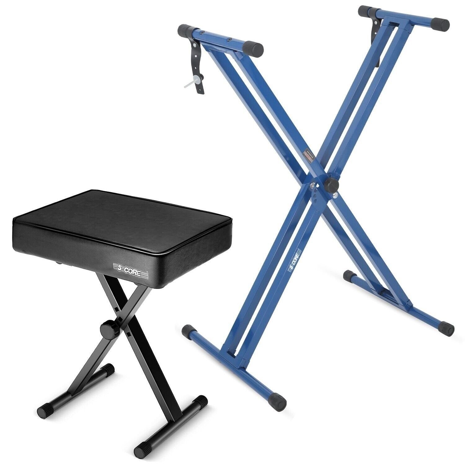 5 Core Keyboard Stand Piano Bench Set Adjustable Key Board Stands w Music Chair