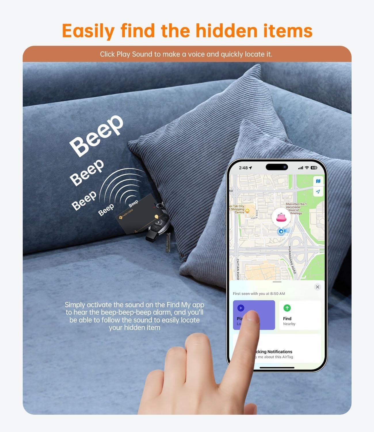 Rechargeable Waterproof Wallet Tracker Card | Ultimate Security for Passports