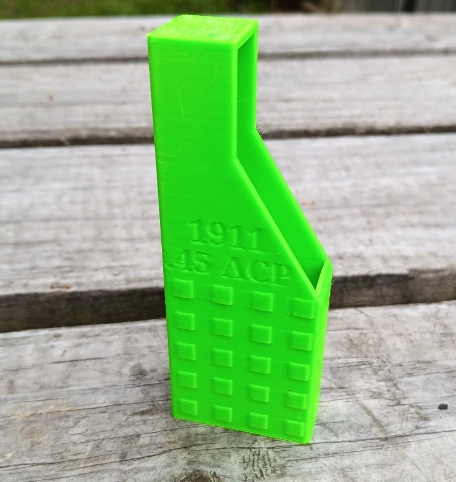 1911 .45 ACP Single Stack Speed Loader/Finger Saver For Magazine - Green