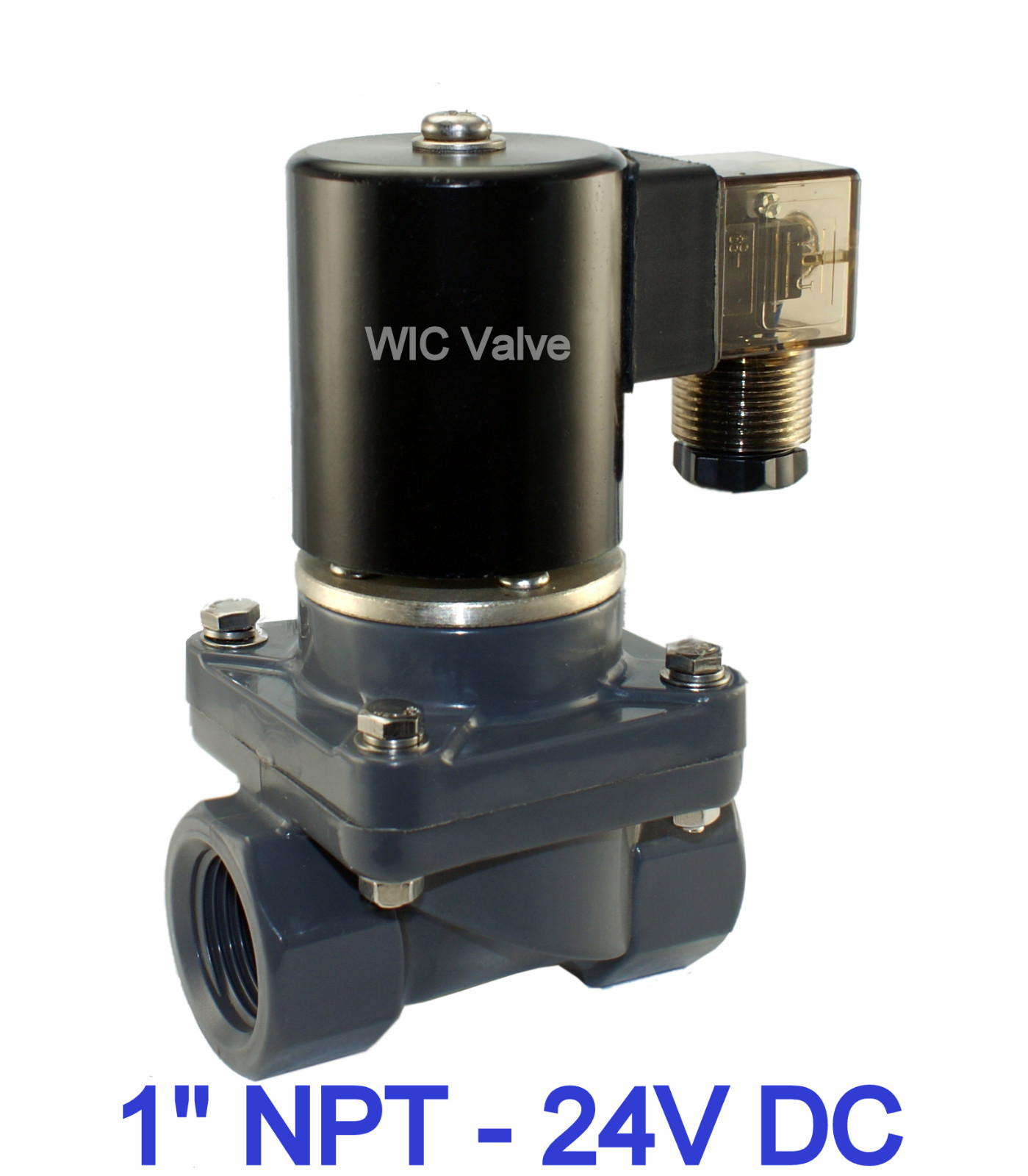 1" Inch Anti Corrosion Acid Salt Water Electric Solenoid CPVC Valve NC 24V DC