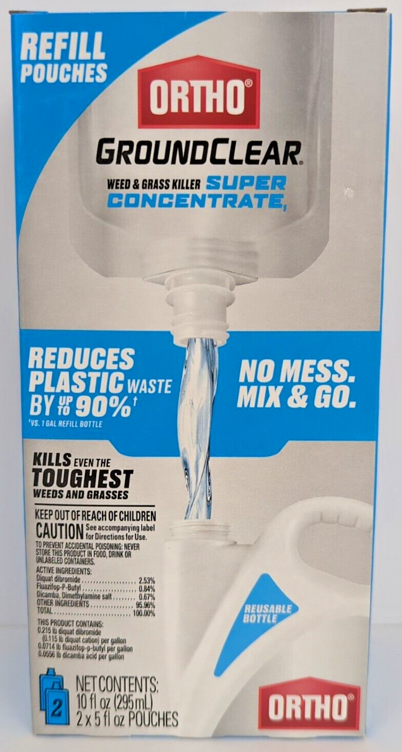 ORTHO GroundClear Super Concentrate Refill Grass Weed Killer  2 x 5 oz Pouches