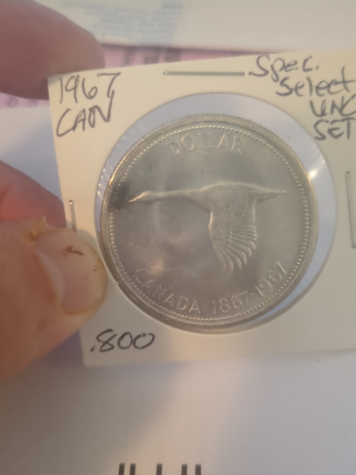 1967 Canada Silver Dollar – Flying Goose – 80% Silver – Toning– Centennial