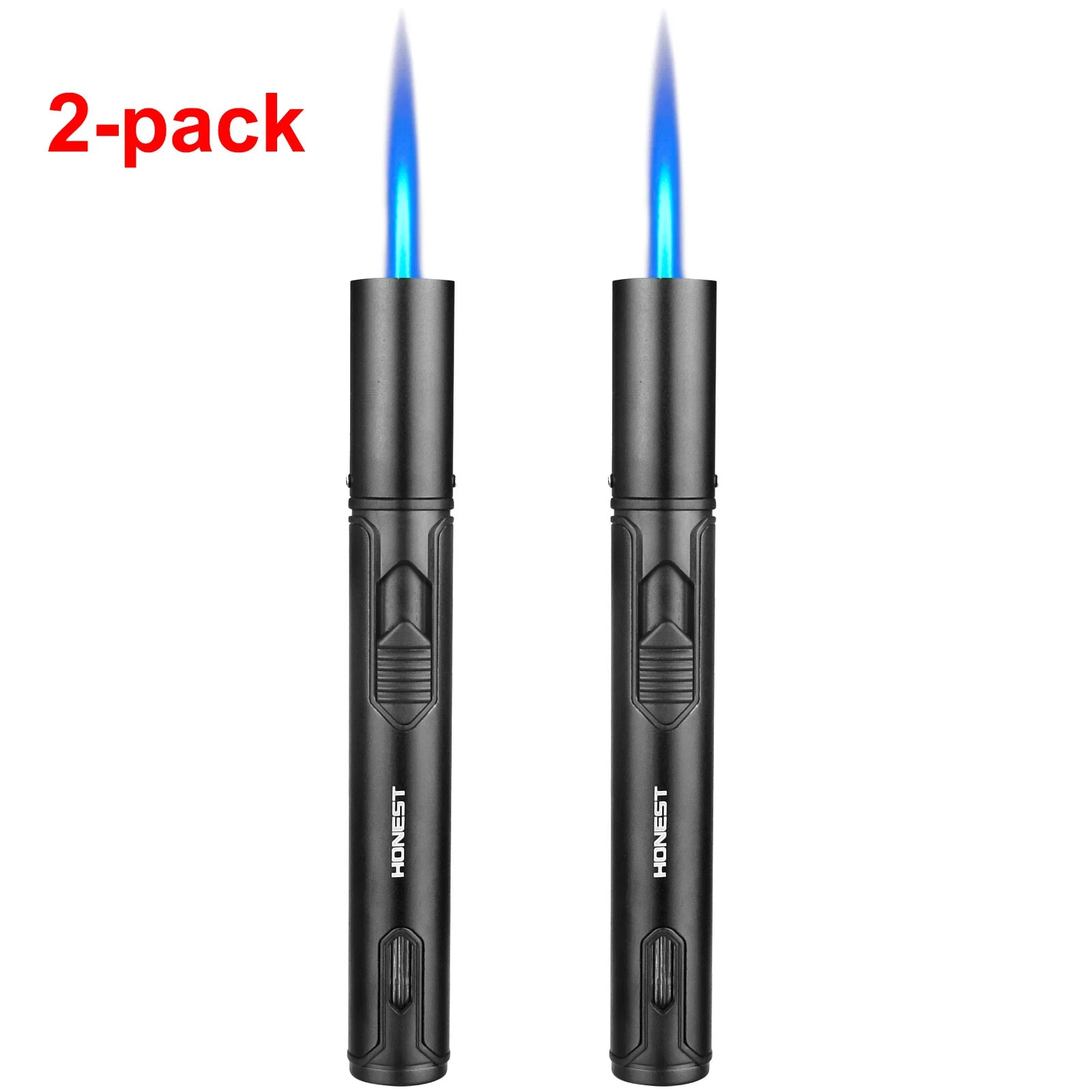 2 PCS Butane Torch Lighter 6 Inch Long Adjustable Windproof Refillable Butane