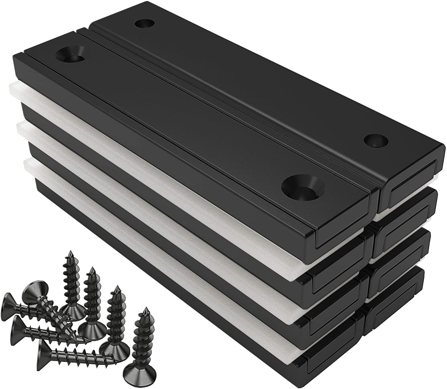 Magnetpro Rectangular Magnets 80 LBS Force Size 2.36" x 0.53" x 0.20" Black Epox