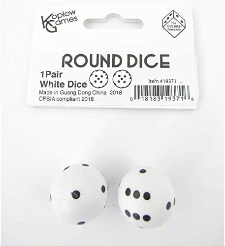 Kobold Press Round D6: 2Pc White/Black