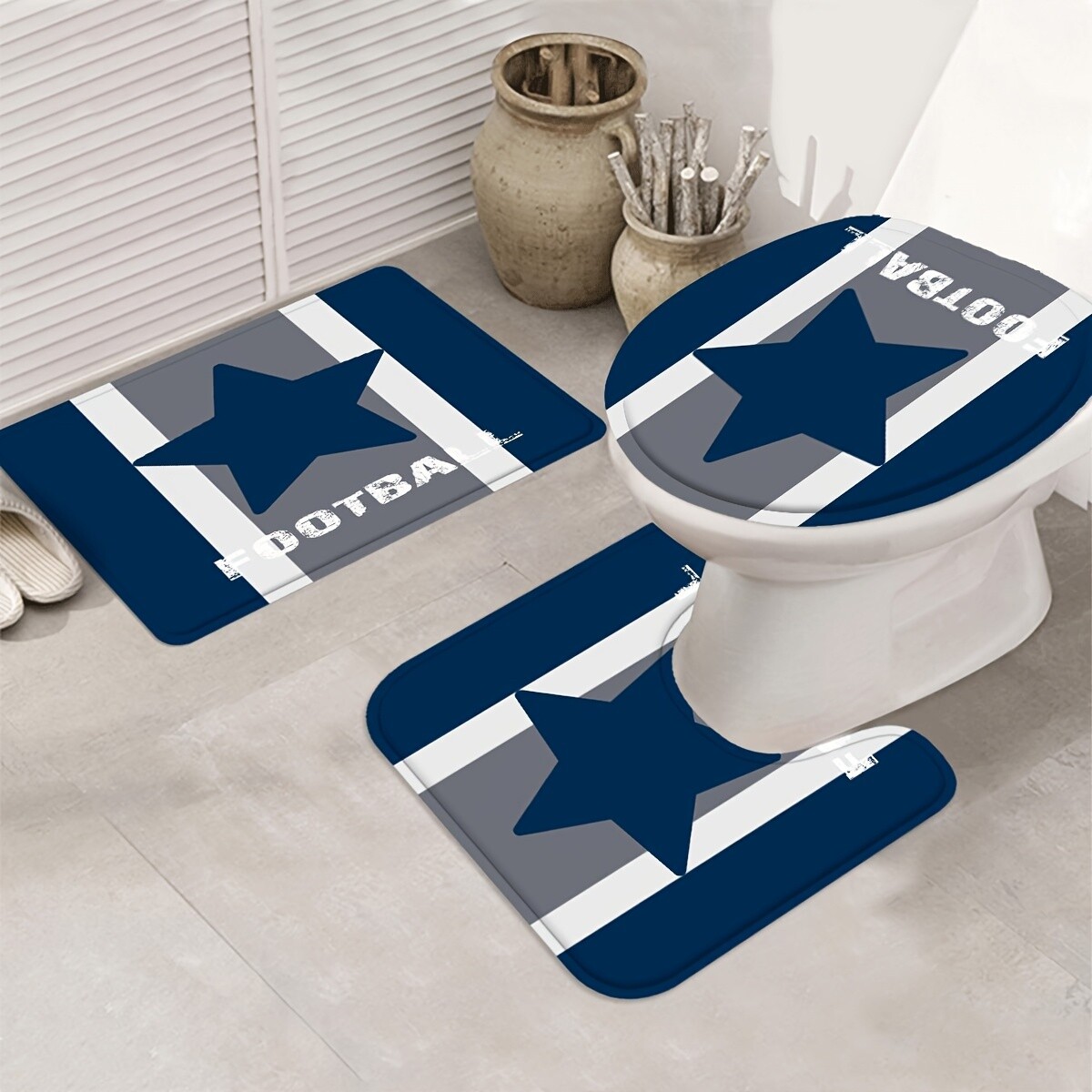 4 - Piece Texas Star Bathroom Decoration Set with Hooks