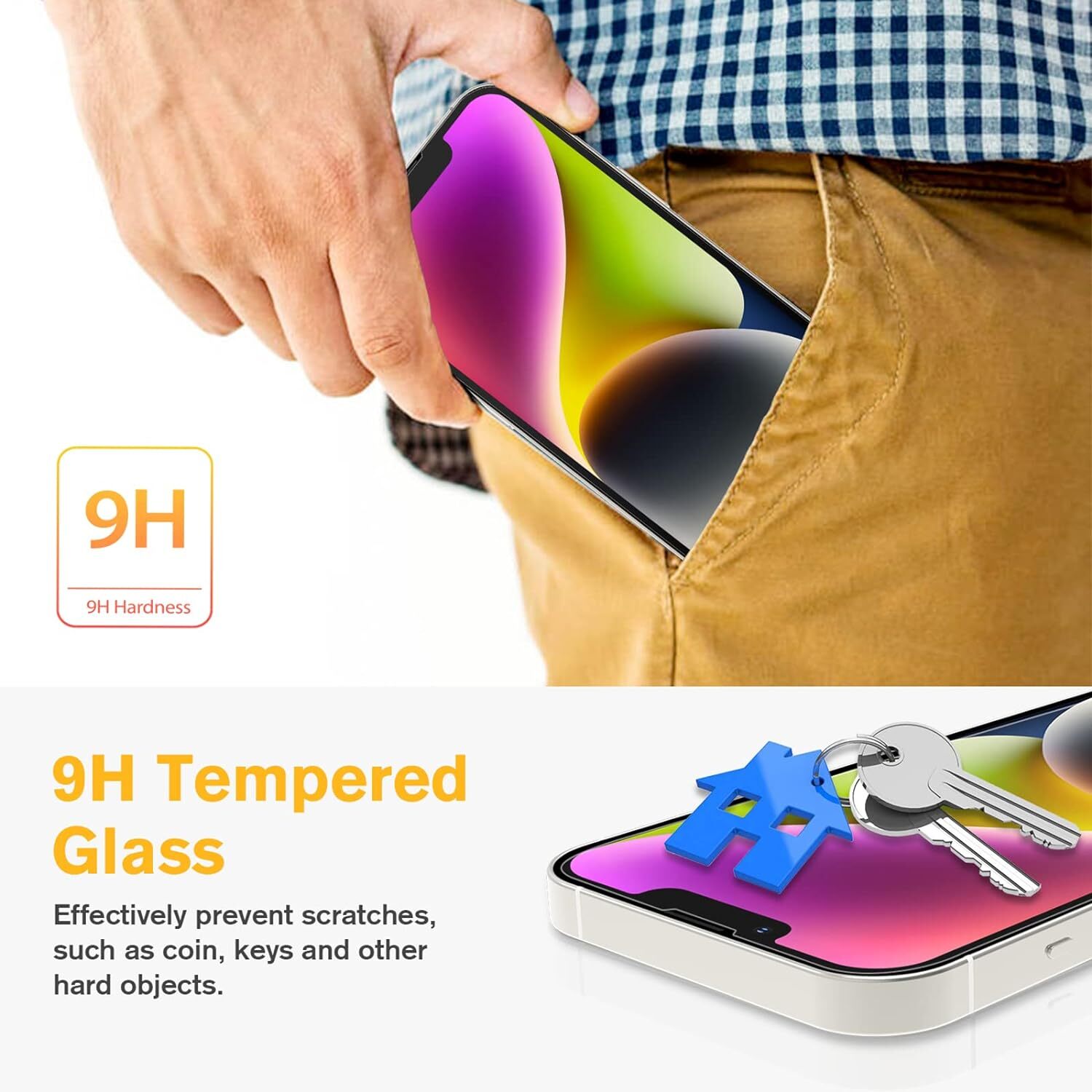 2 pack EZ Kit Tempered Glass Screen Protector for iPhone 13 14 Pro Max Plus