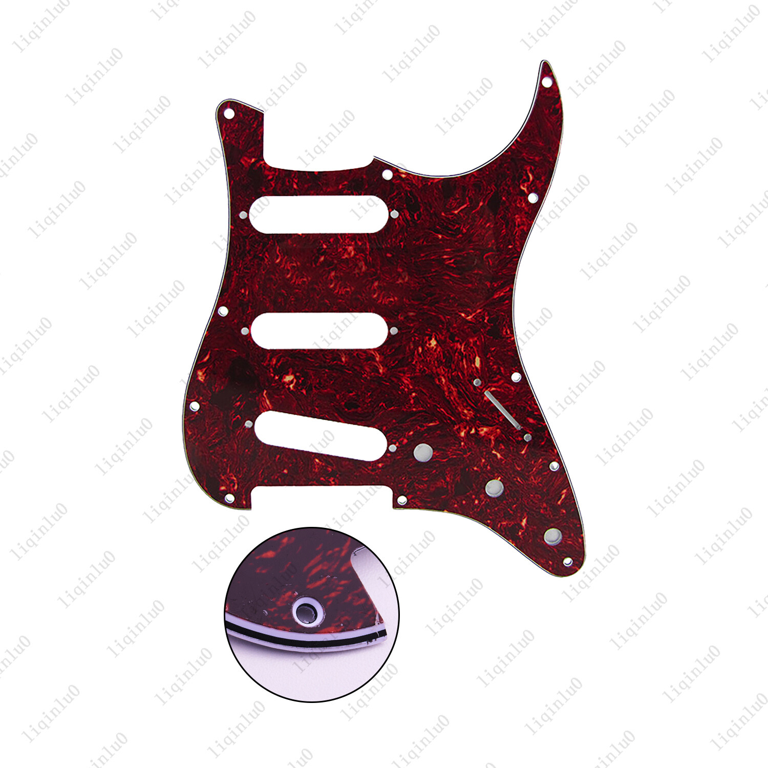 Prewired-Loaded SSS Pickguard Ceramic Pickups For Strat Red Tortoise&DBlue