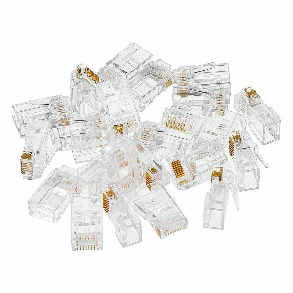 100-PACK Cat6 RJ45 Ends, Ethernet Cable Crimp Connectors UTP Network Plug