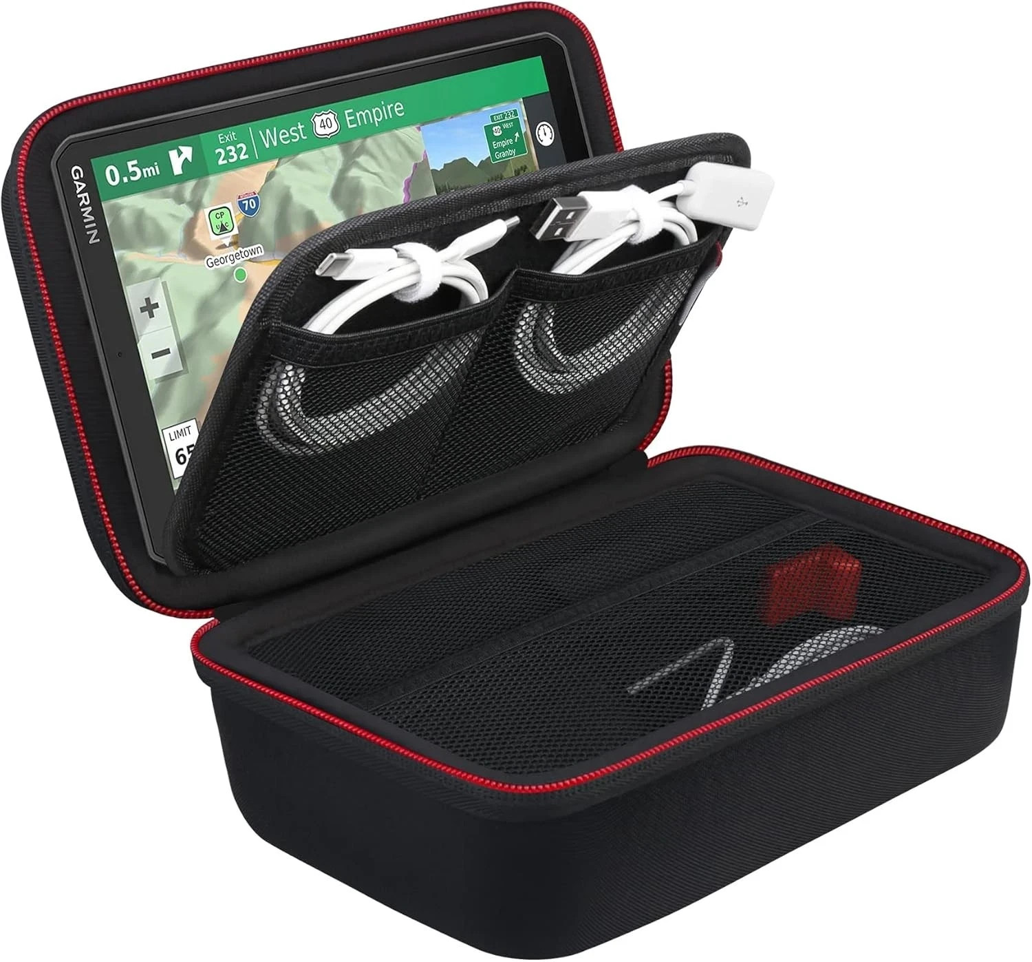 BOVKE Hard GPS Case for 8 Inch Garmin dezl OTR800 / dēzl OTR810 / Black+Black