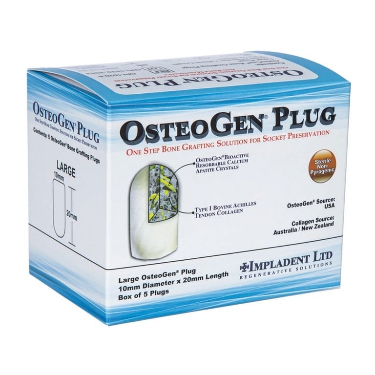 OsteoGen 10mm x 20mm Large Bone Grafting Plug, 5/Box - OPL1020-5