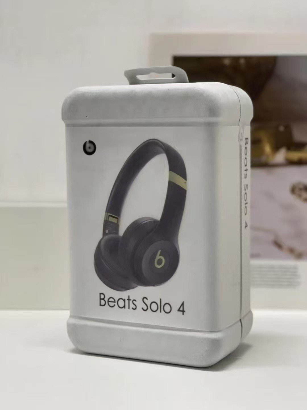 New Sealed Beats Solo 4 Wireless Bluetooth Over-Ear Headphones- Black/Gold Color