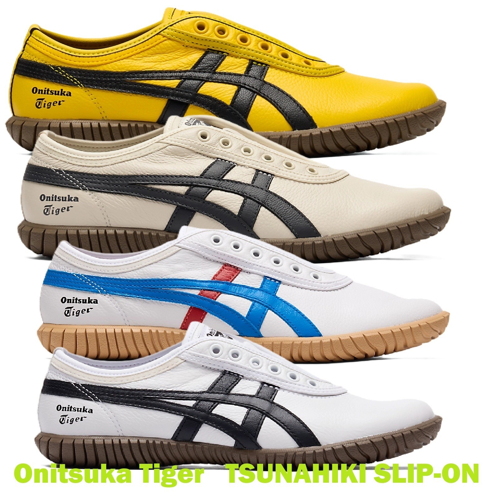 Onitsuka Tiger Tsunahiki SLIP-ON 1183C529 Unisex  WHIT BIRCH YELLOW / BLACK BLUE