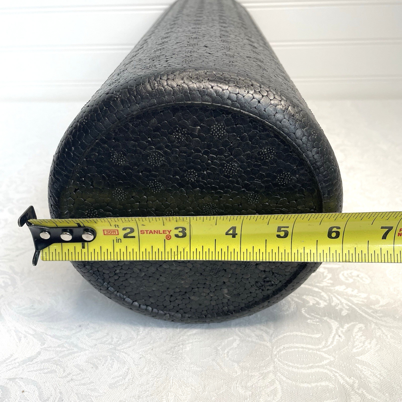 High Density Foam Roller 18 Inches Solid Black Muscle Massage Physical Therapy