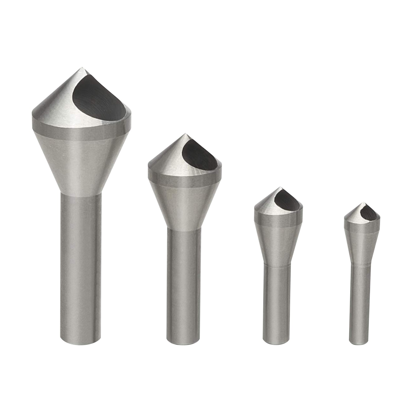 4pcs High Speed Steel Woodworking Bits, Countersink Deburring Tool Set Silver