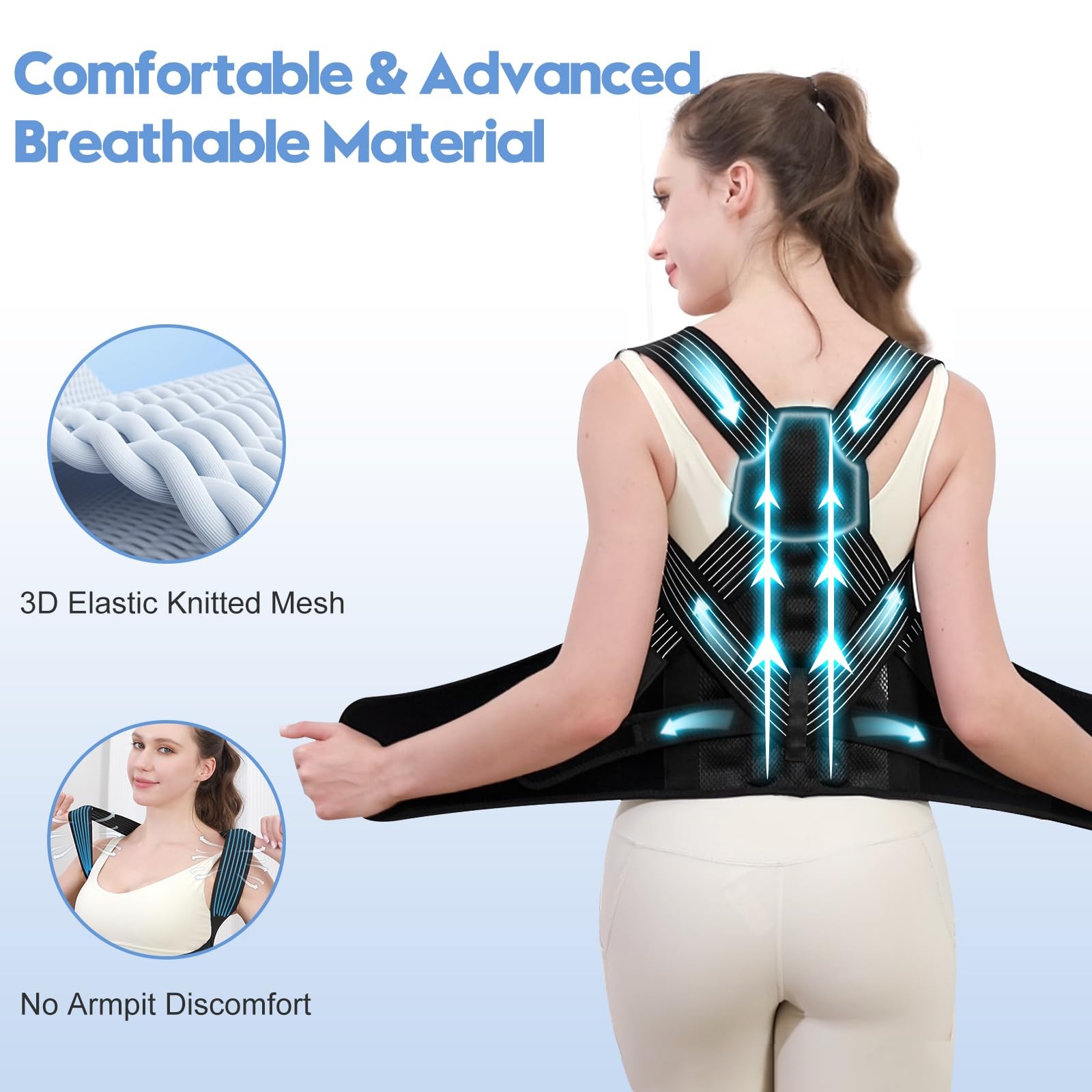 Posture Corrector for Men with Bionic System - Upgraded Back Brace, Adjustabl...