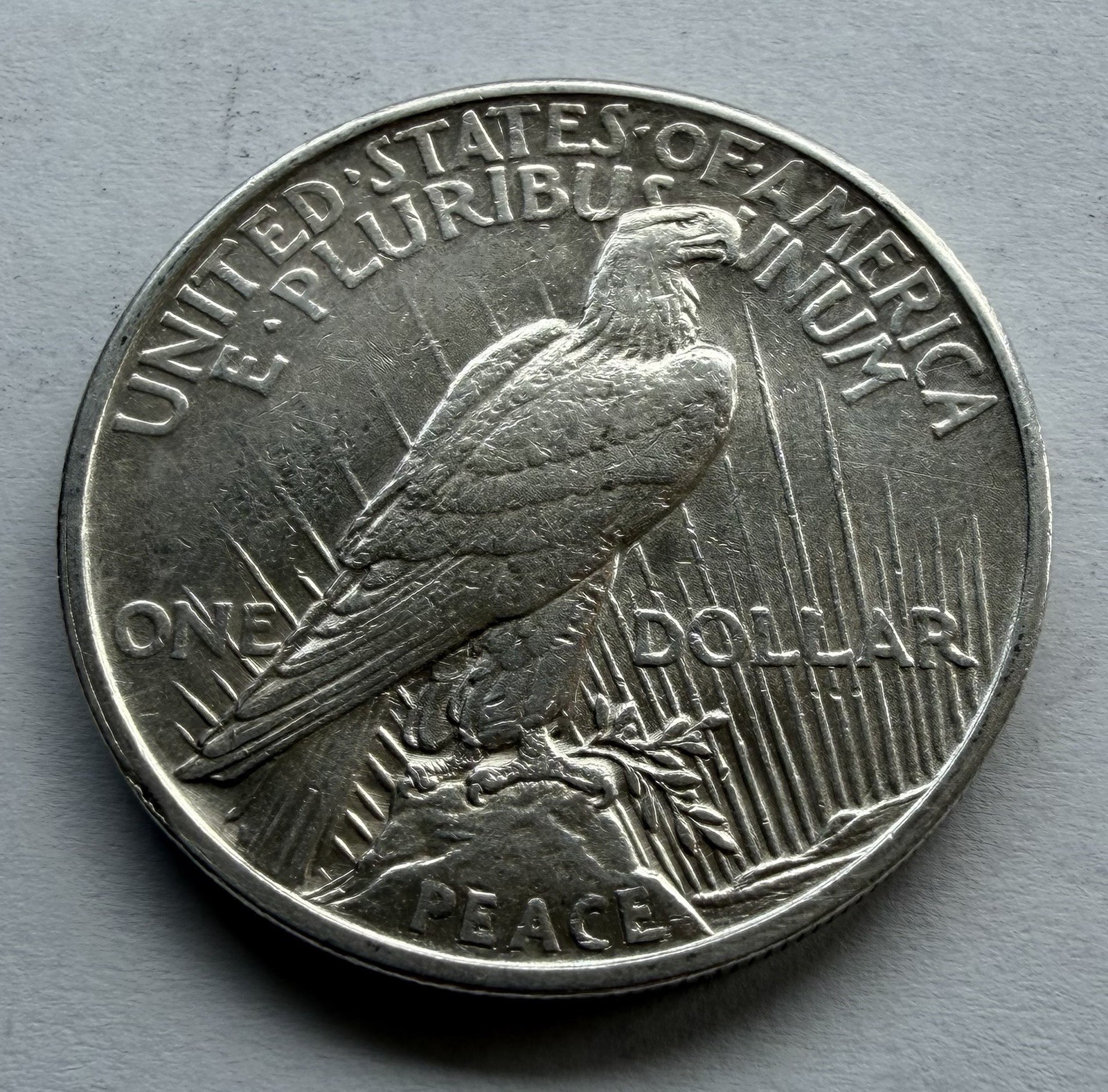1921-P $1 PEACE SILVER ONE DOLLAR LIGHTLY CLEANED