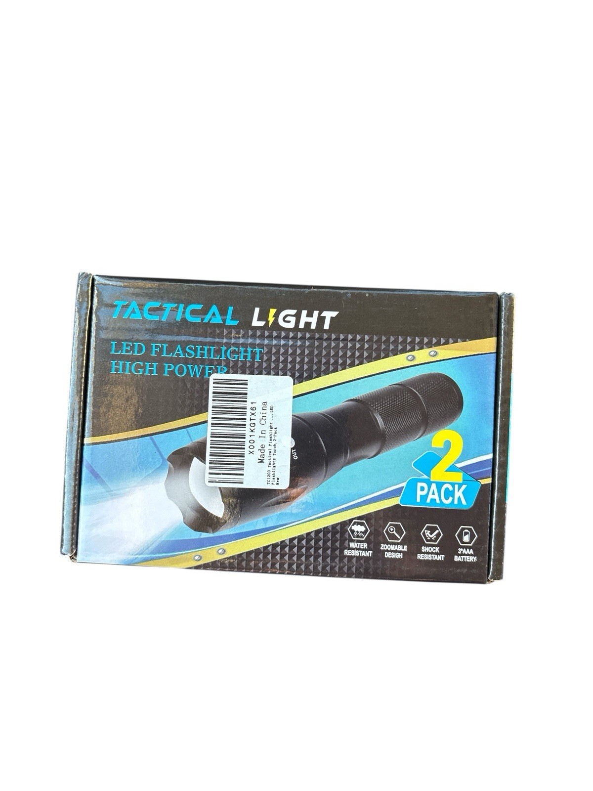2 PCS TACTICAL LIGHT LED FLASHLIGHT HIGH POWER  5 modes, waterproof-NEW