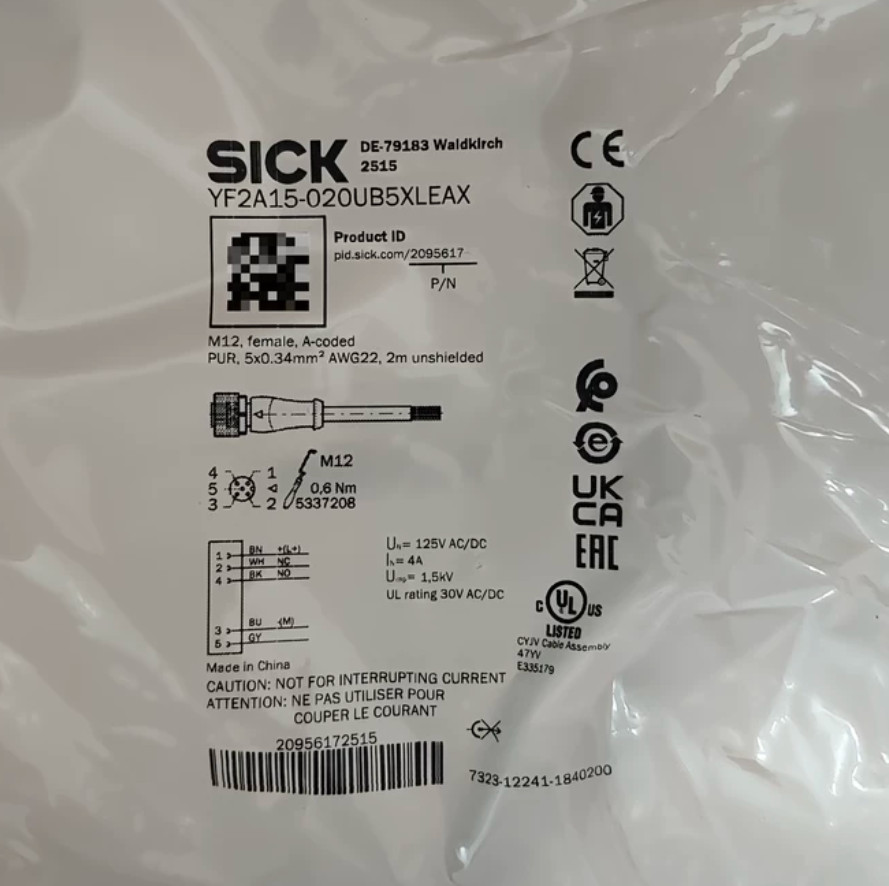 1PC NEW SICK Cable plug-in connector YF2A15-020UB5XLEAX 2095617 #LL