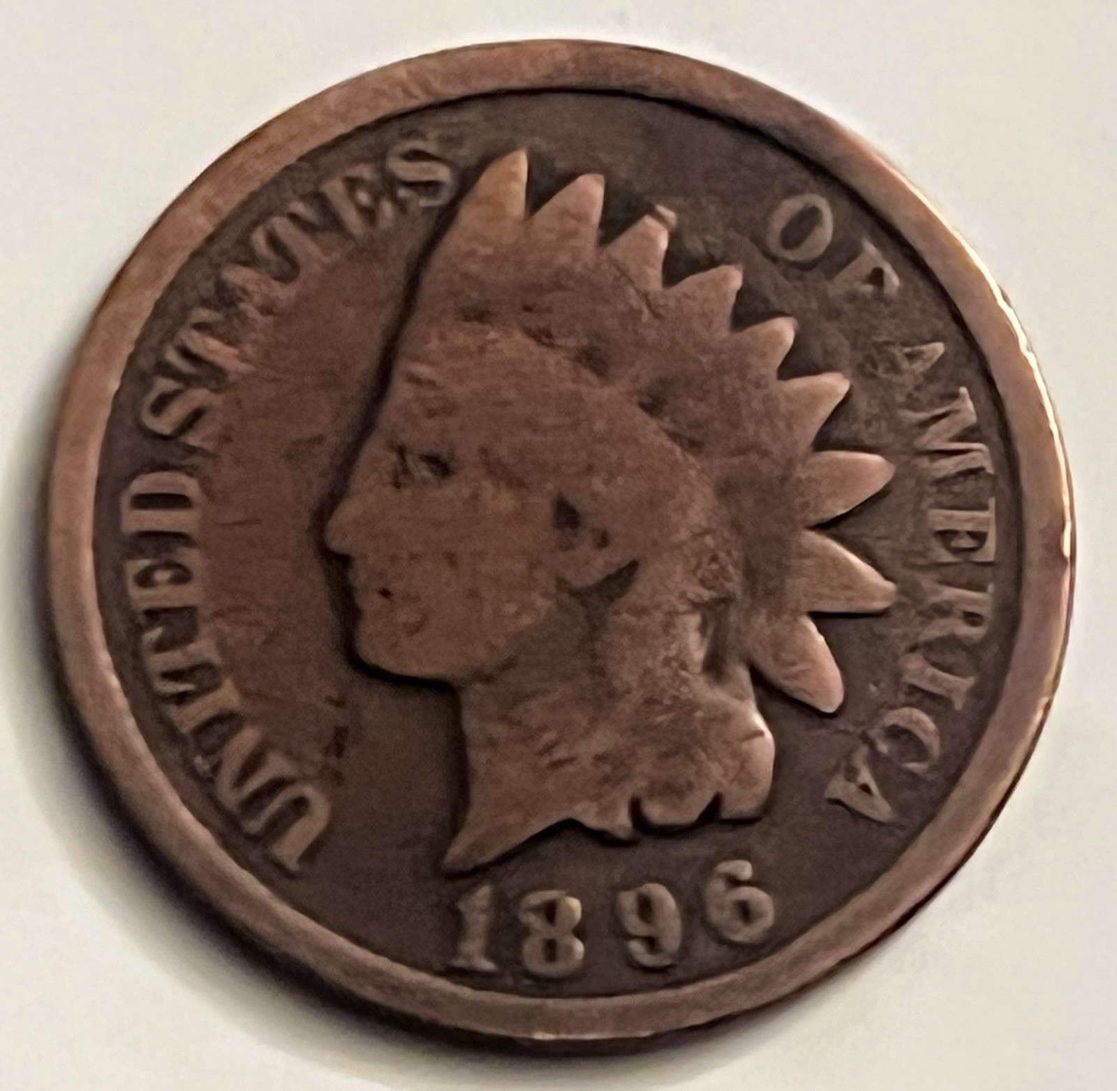 1896 Indian Head Cent BN1477 - 19th Century Copper