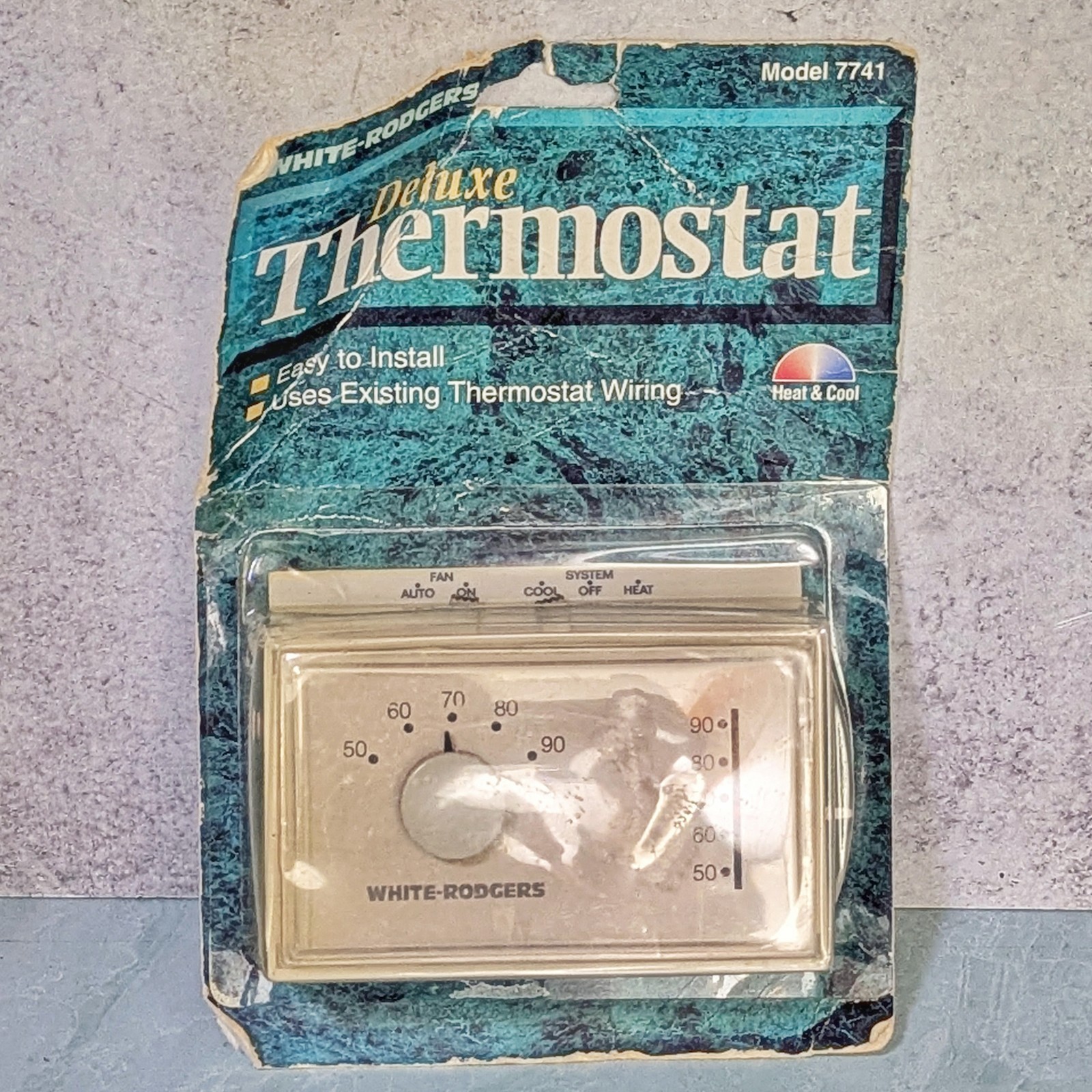NOS WHITE-RODGERS DELUXE THERMMOSTAT 7741, 2-4-OR 5 THERMOSTAT WIRES 1H/1C NEW