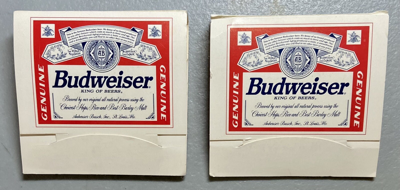 Lot-2 Vintage BUDWEISER Matchbook Golf Tee Set - Four Logo Tees & Markers New