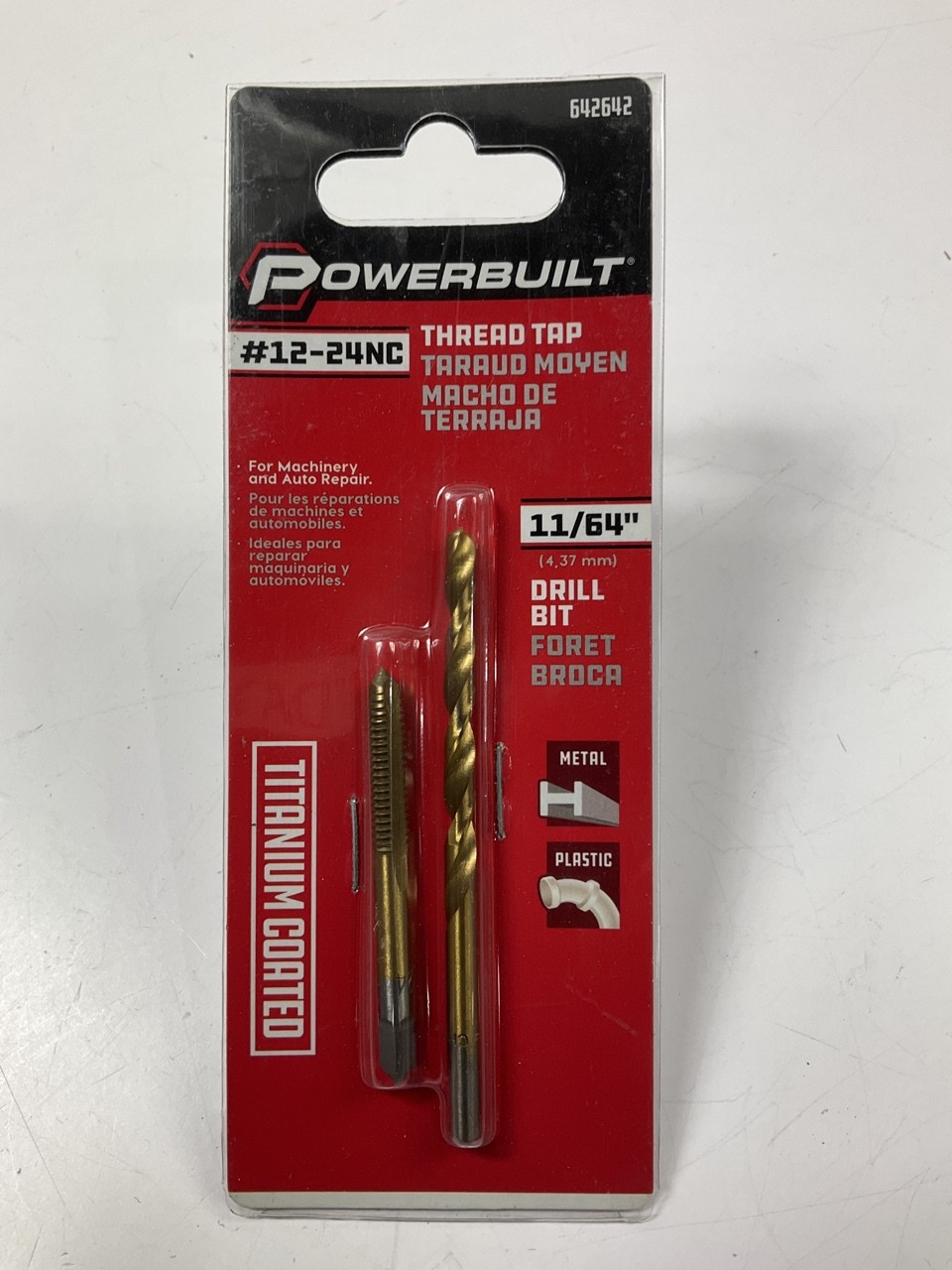 Powerbuilt 642642 12-24Nc Tap &11/64" Drill Bit