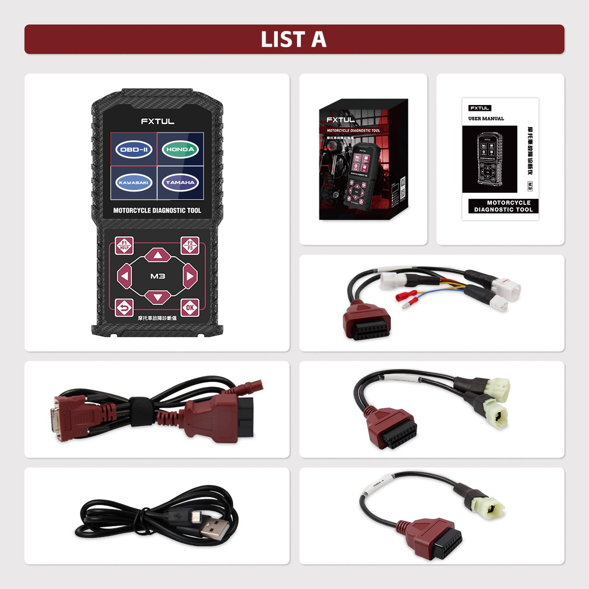 OBD2 Motorcycle Fault Code Reader Diagnostic Scanner For Honda Yamaha Kawasaki